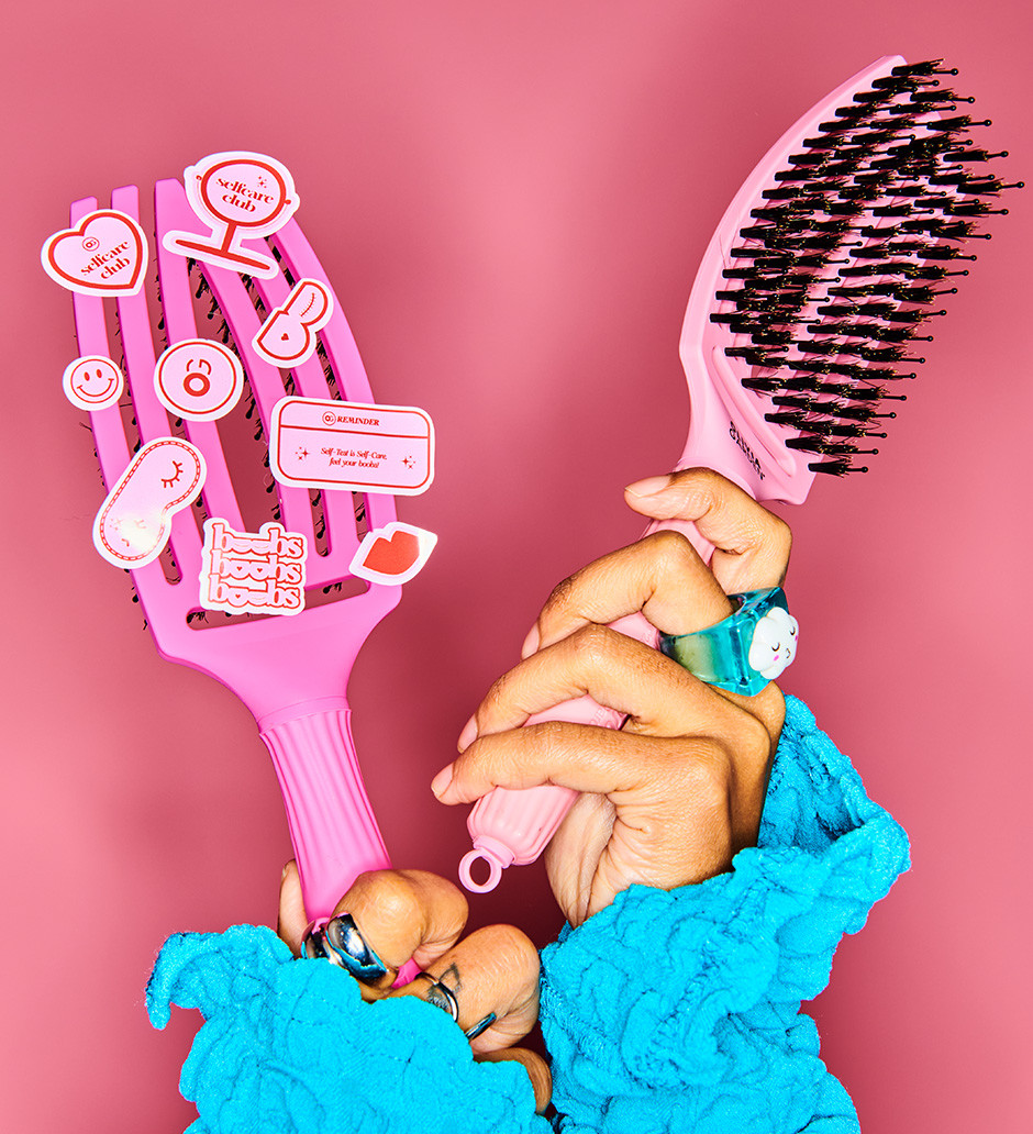 Olivia Garden Fingerbrush (pink edition)