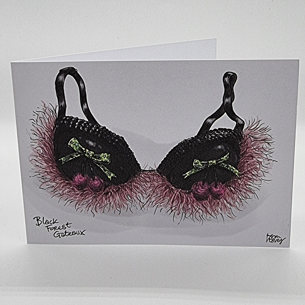 BRA CAKE blank greetings cards (pack of 4)